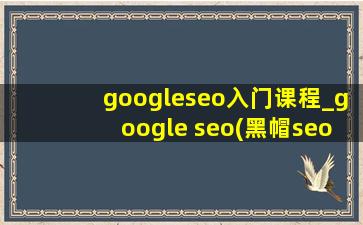 googleseo入门课程_google seo(黑帽seo引流公司)入门教程